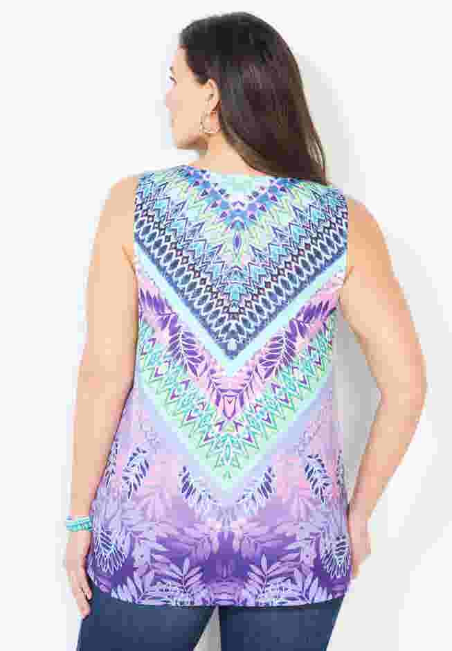 Sparkling Crochet Trim Tank image number 1