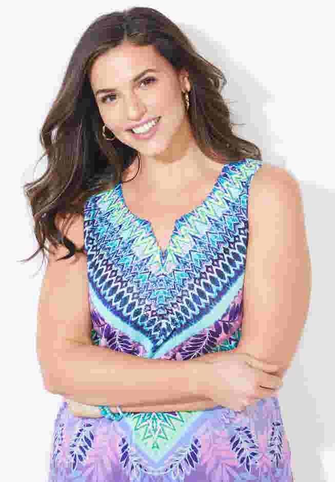 Sparkling Crochet Trim Tank image number 3