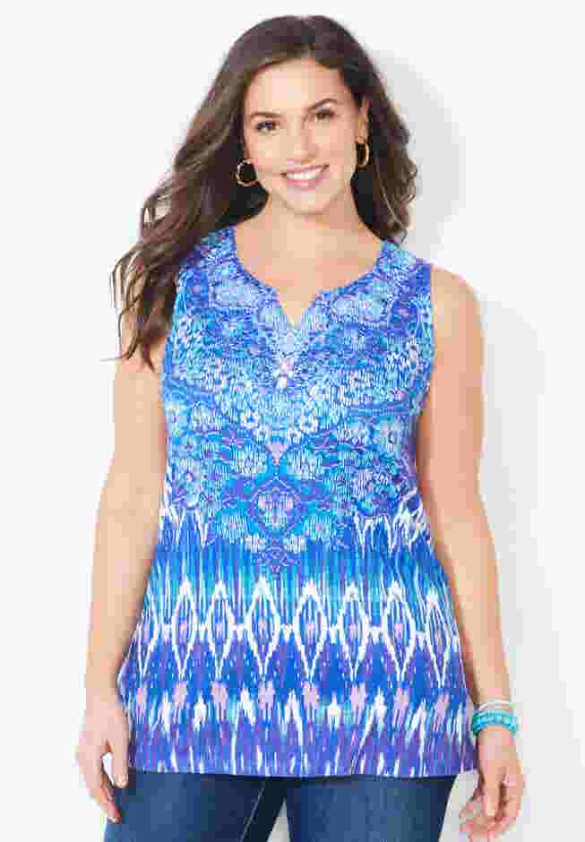 Sparkling Crochet Trim Tank image number 0