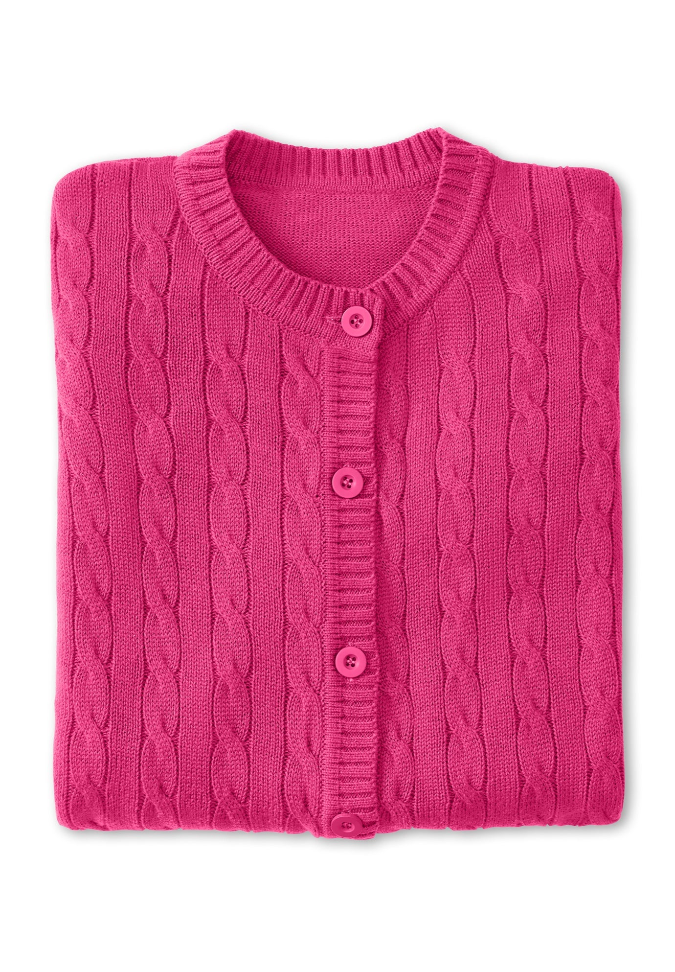 Cotton Cable Knit Cardigan Sweater image number 1