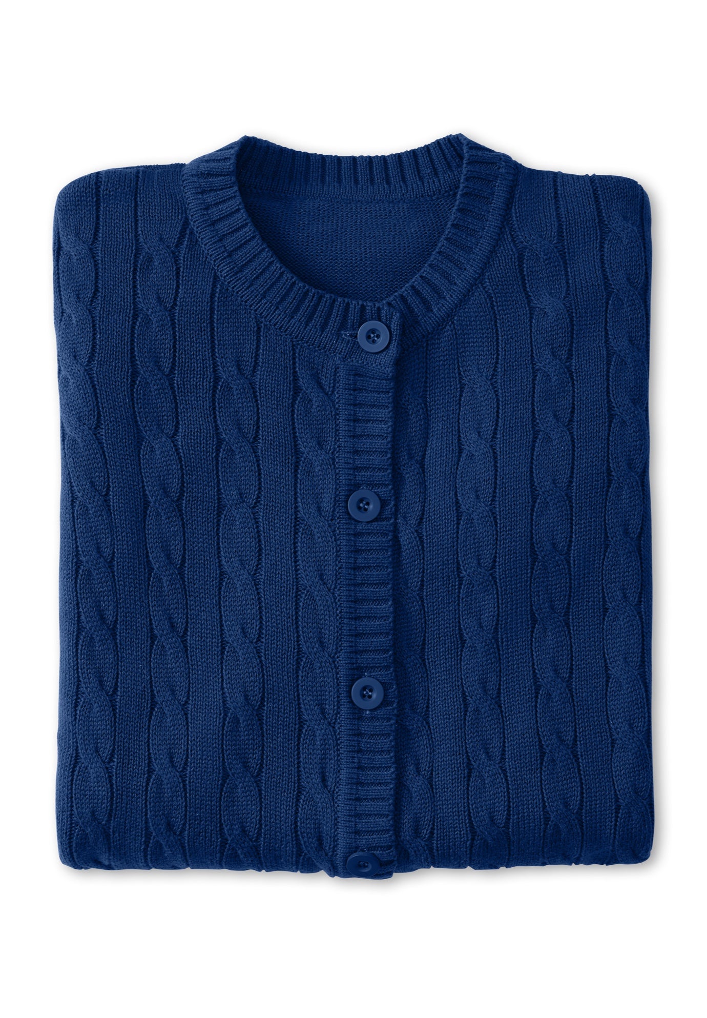 Cotton Cable Knit Cardigan Sweater image number 1