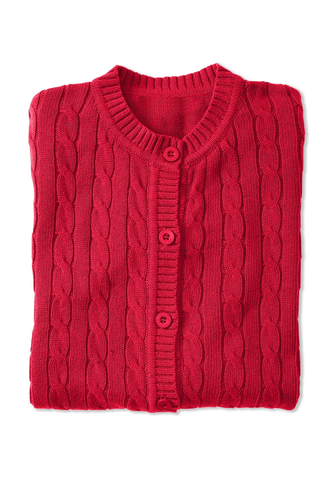 Cotton Cable Knit Cardigan Sweater image number 2