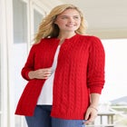 Cotton Cable Knit Cardigan Sweater image number 1