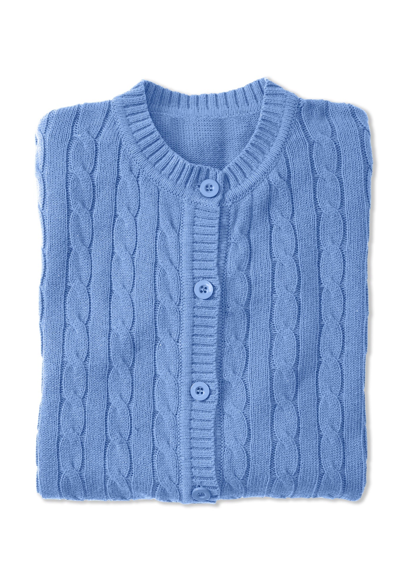 Cotton Cable Knit Cardigan Sweater image number 1