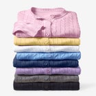 Cotton Cable Knit Cardigan Sweater image number null