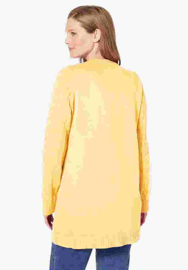 Cotton Cable Knit Cardigan Sweater image number 1
