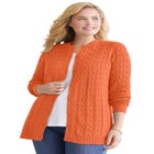 Cotton Cable Knit Cardigan Sweater image number null