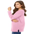 Cable Knit V-Neck Pullover Sweater image number 4