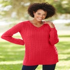 Cable Knit V-Neck Pullover Sweater image number 0