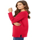 Cable Knit V-Neck Pullover Sweater image number 3