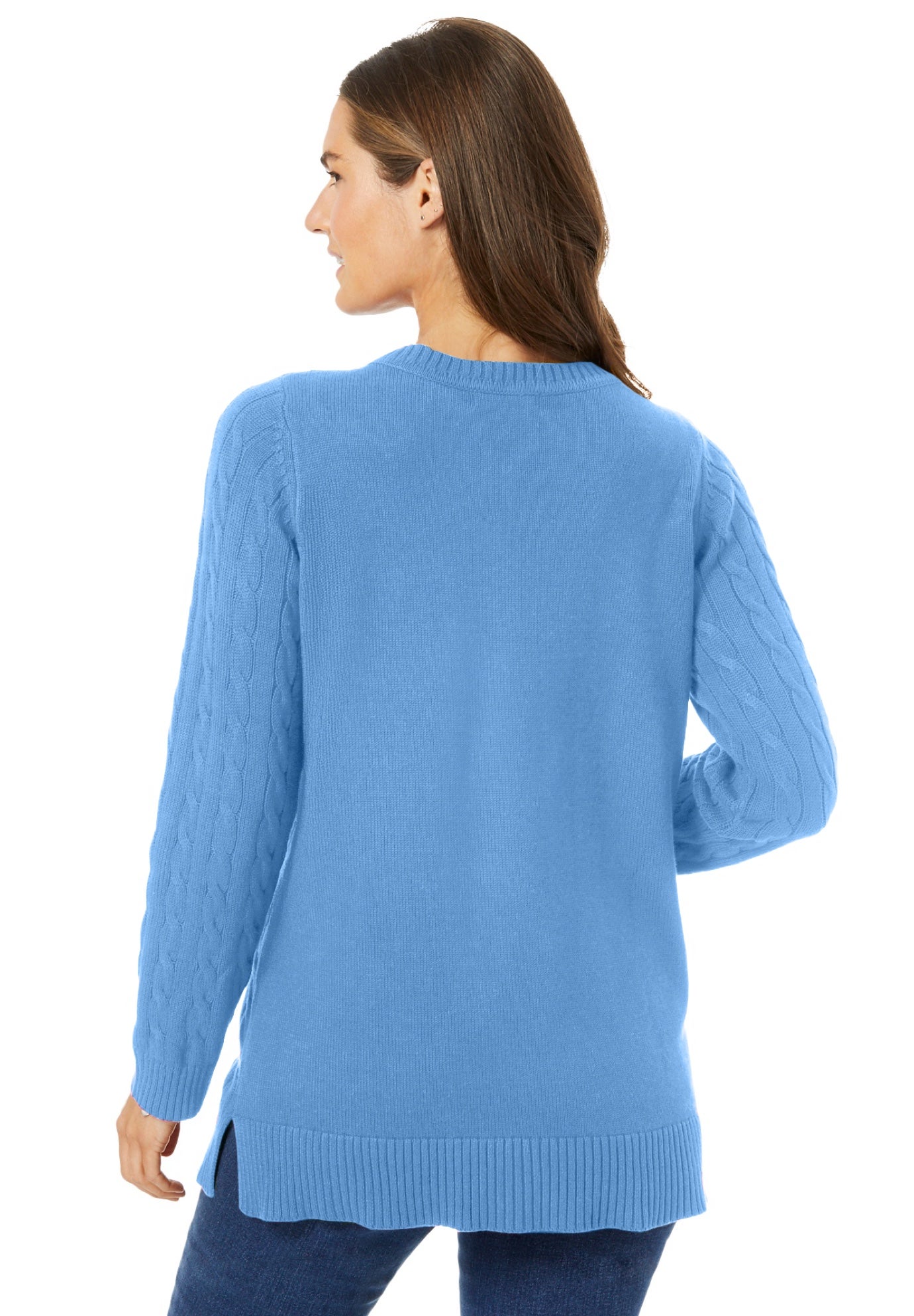 Cable Knit V-Neck Pullover Sweater image number 1