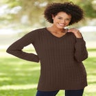 Cable Knit V-Neck Pullover Sweater image number 0
