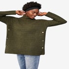 Side Button Turtleneck Sweater image number null