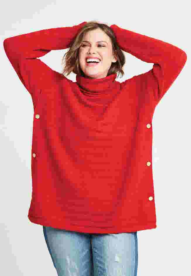 Side Button Turtleneck Sweater image number 0
