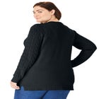 Cable Knit Pullover Crewneck Sweater image number 1