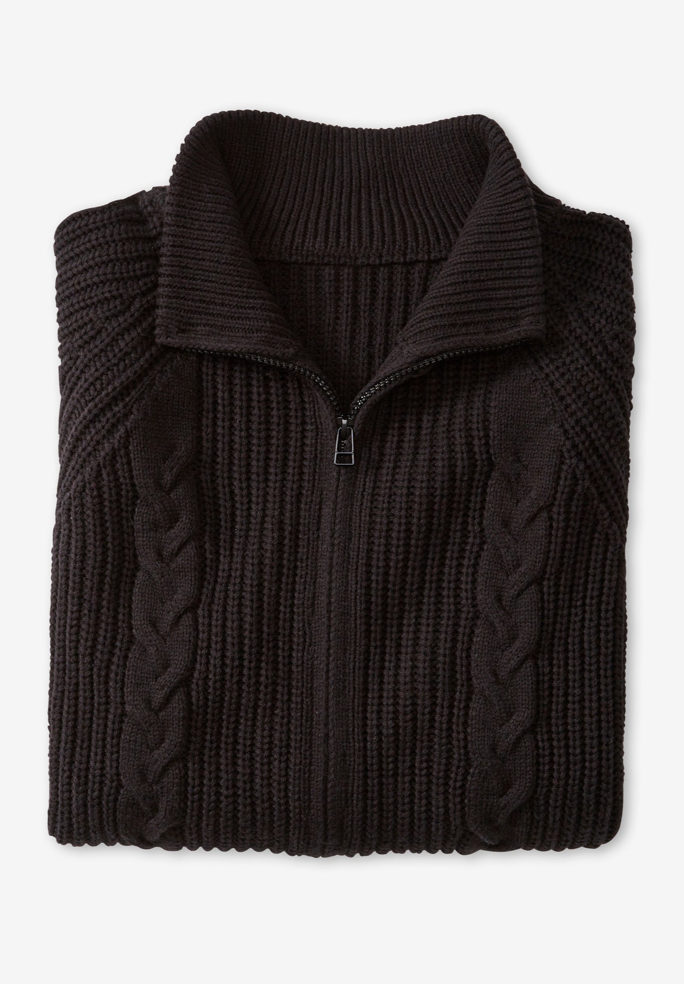 Cabled Zip-Front Cardigan image number 1