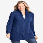 Cabled Zip-Front Cardigan image number null