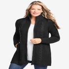 Cabled Zip-Front Cardigan image number null