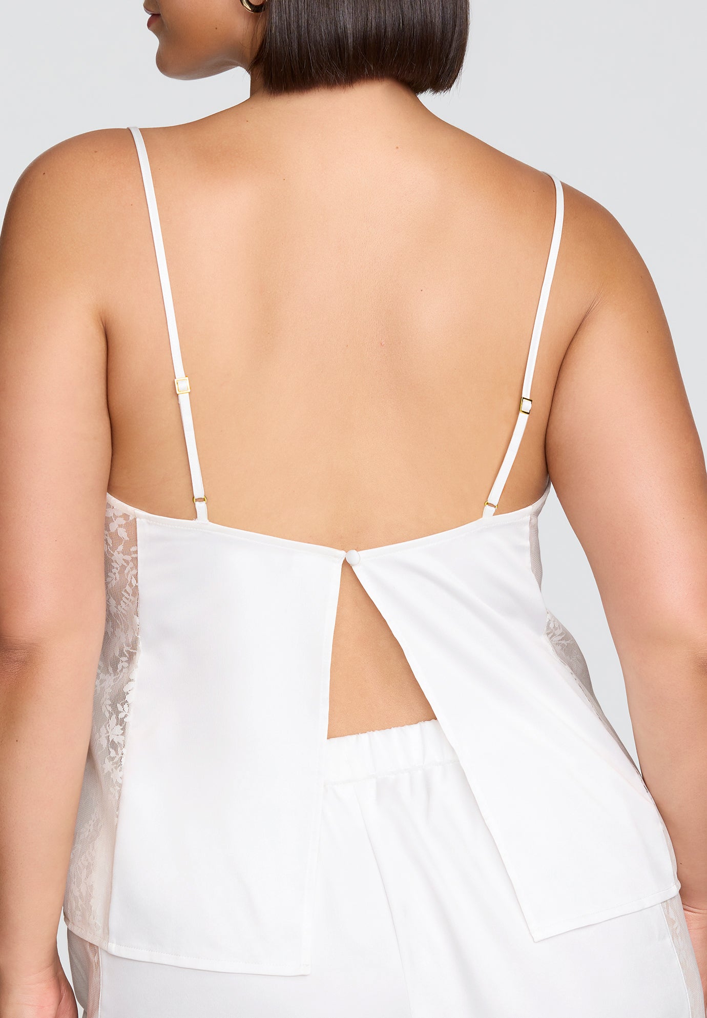 The Lace Panel Tank - Recycled Satin image number 4