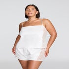 The Lace Panel Tank - Recycled Satin image number null