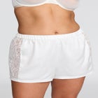 The Lace Panel Shorts - Recycled Satin image number null