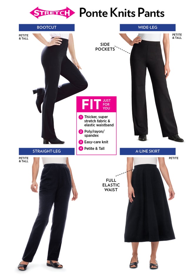 Straight-Leg Stretch Ponte-Knit Pull-On Pants image number 3
