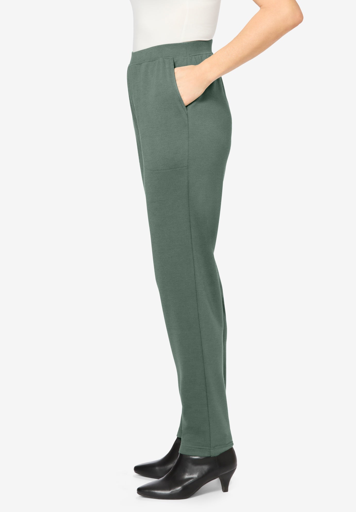 Straight-Leg Stretch Ponte-Knit Pull-On Pants image number 2