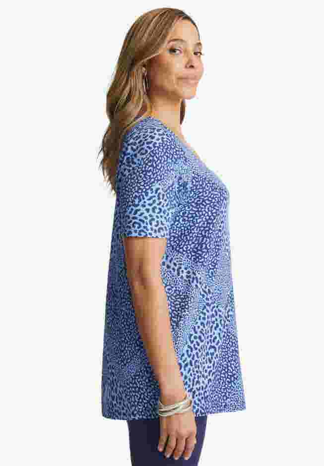Stretch Cotton Square Neck Tunic image number 2