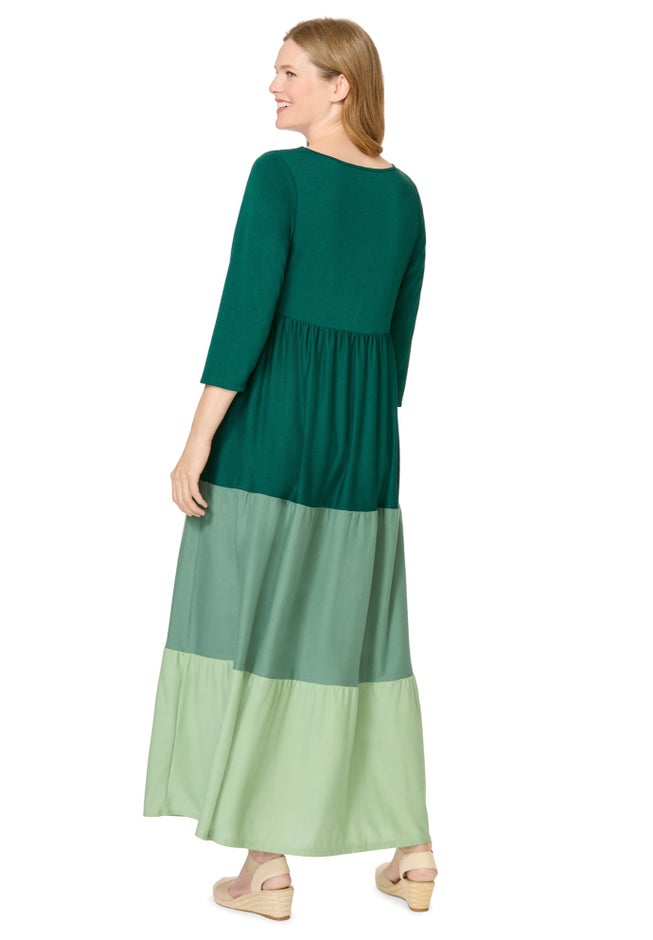 Colorblock Tiered Dress image number 1