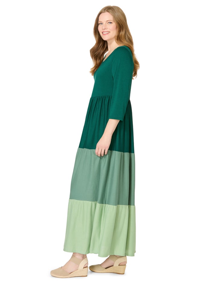 Colorblock Tiered Dress image number 2