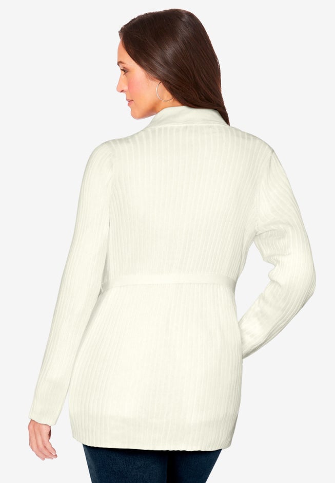 Button Down Rib Cardigan image number 1