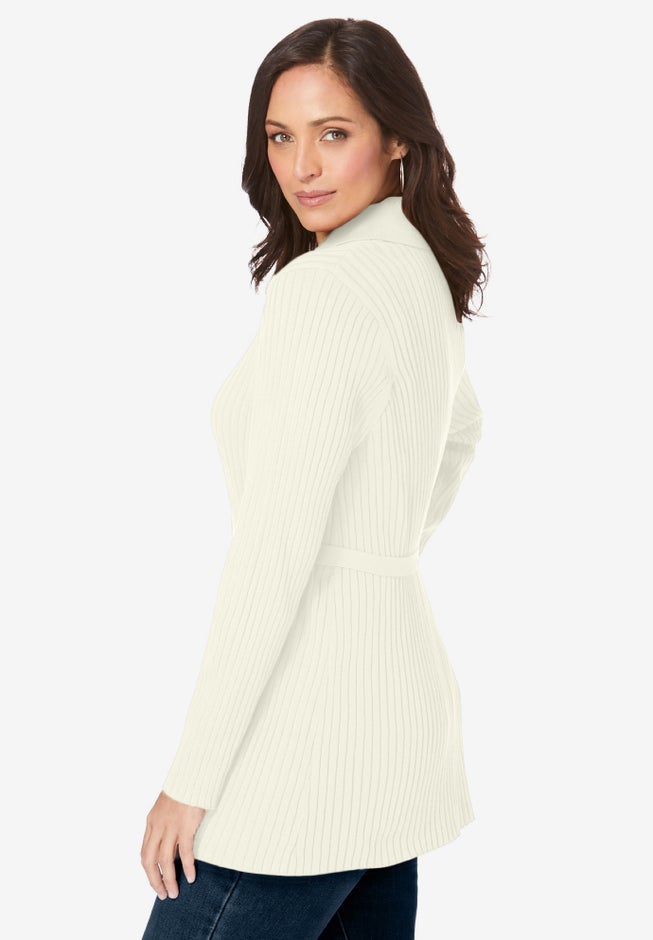 Button Down Rib Cardigan image number 2