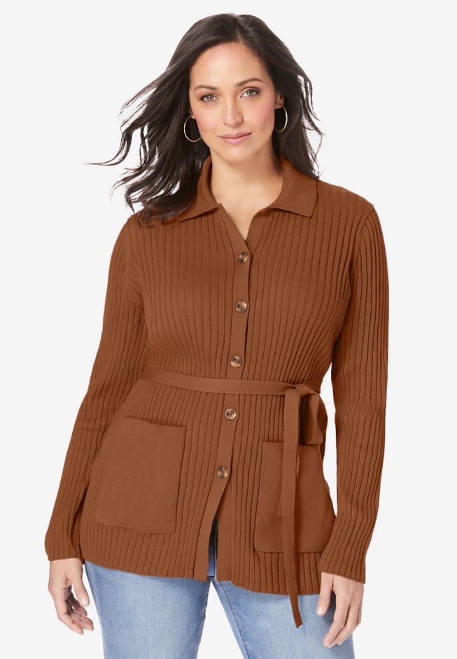 Button Down Rib Cardigan image number 0