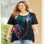 Slub Knit Sparkling Sequin Tee image number null