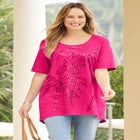 Slub Knit Sparkling Sequin Tee image number null