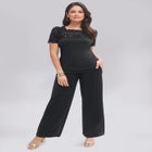 Stretch Lace Neckline Top image number null