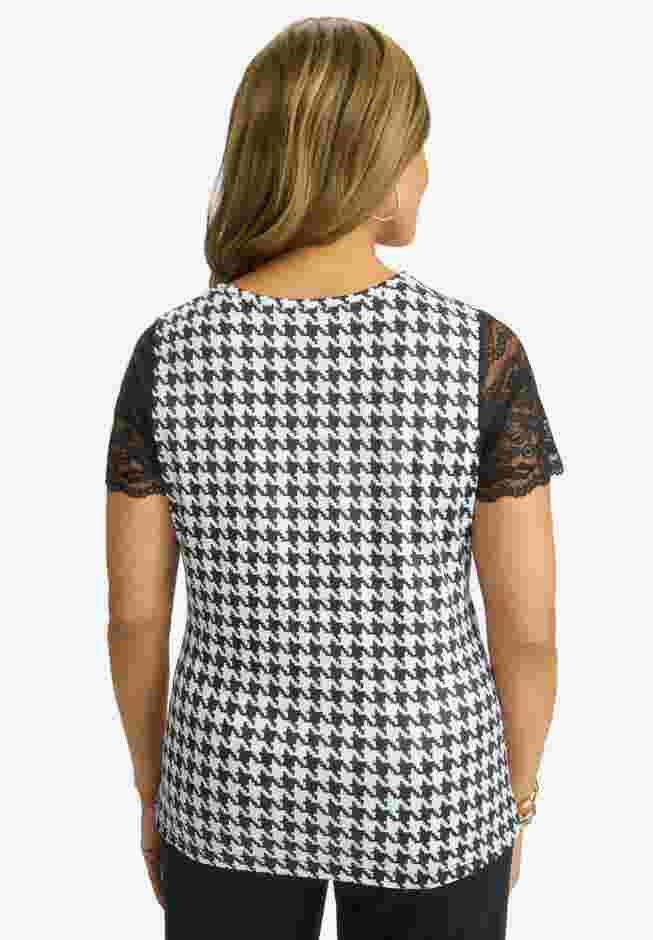 Stretch Lace Neckline Top image number 2