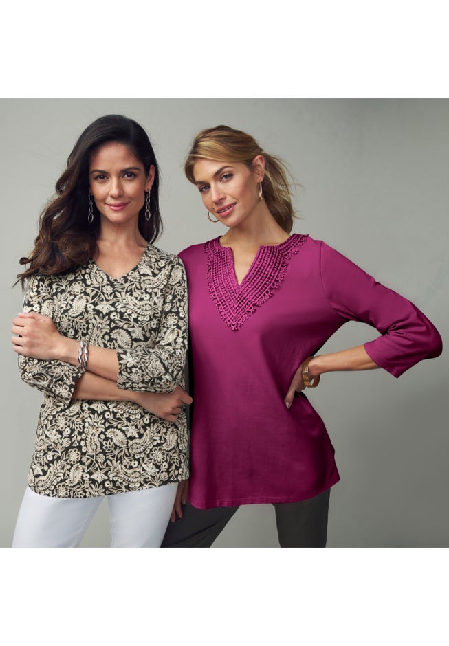 Stretch Cotton V-Neck Tee image number 2