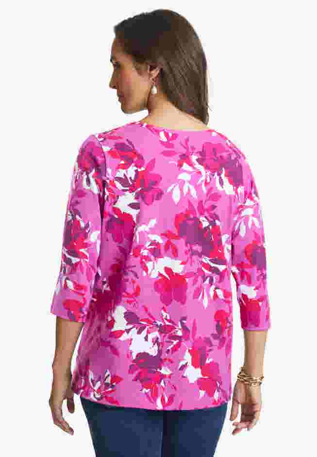 Stretch Cotton V-Neck Tee image number 1