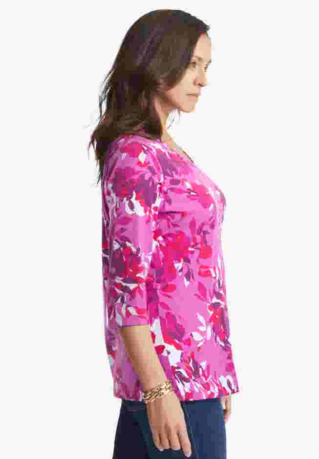Stretch Cotton V-Neck Tee image number 2