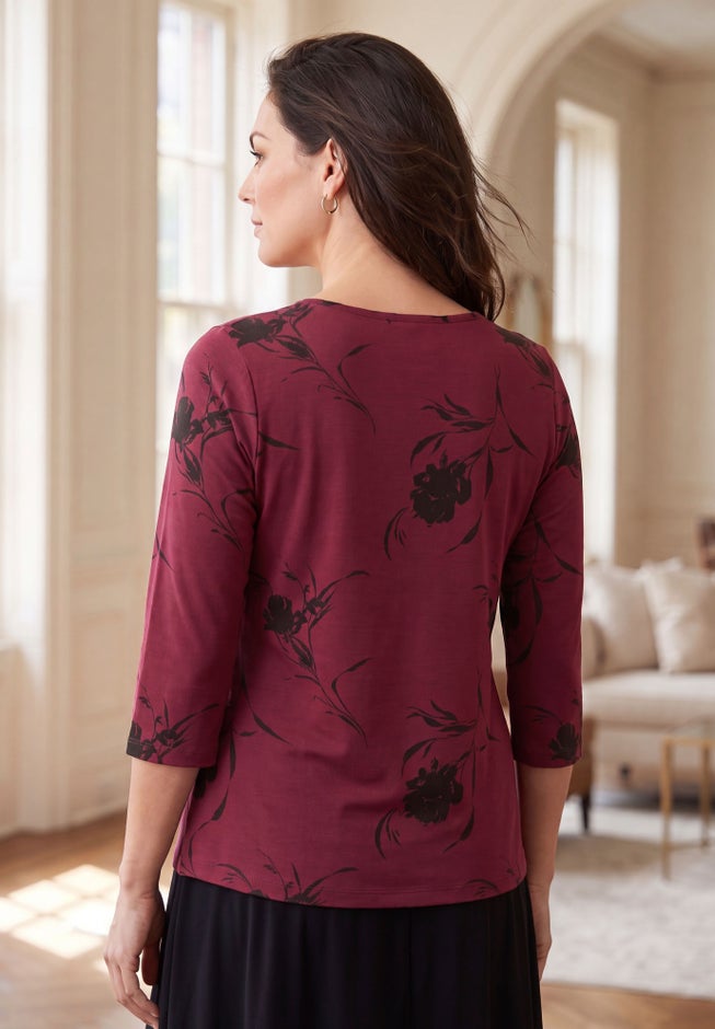 Stretch Cotton V-Neck Tee image number 1