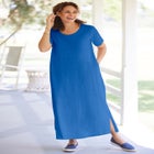 Perfect Short-Sleeve Scoopneck Maxi Tee Dress image number null