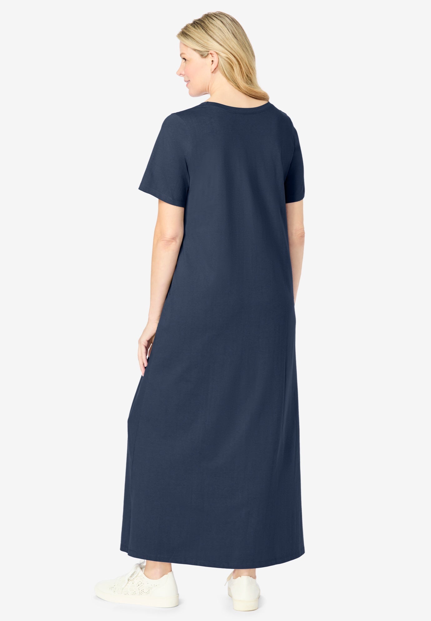 Perfect Short-Sleeve Scoopneck Maxi Tee Dress image number 1