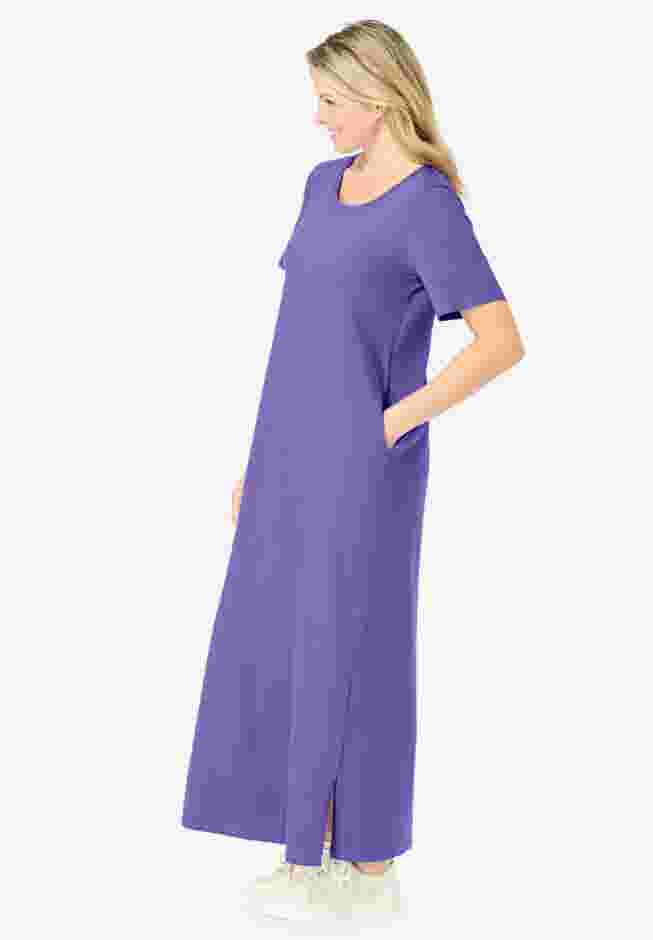 Perfect Short-Sleeve Scoopneck Maxi Tee Dress image number 2