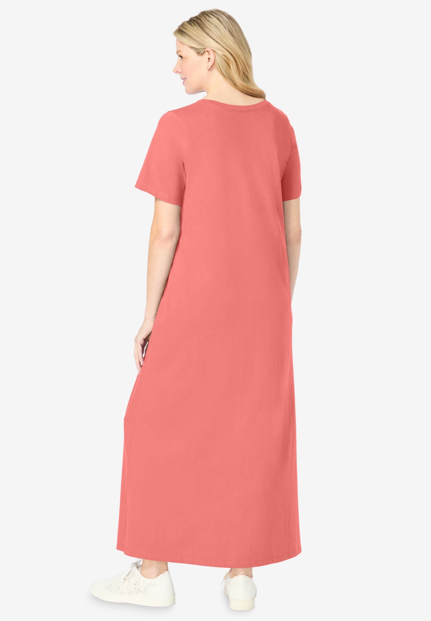 Perfect Short-Sleeve Scoopneck Maxi Tee Dress image number 1