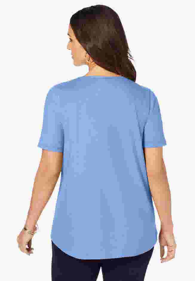 Stretch Cotton Crisscross Strap Tee image number 1