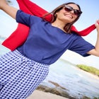 Perfect Elbow-Sleeve Square-Neck Tee image number null