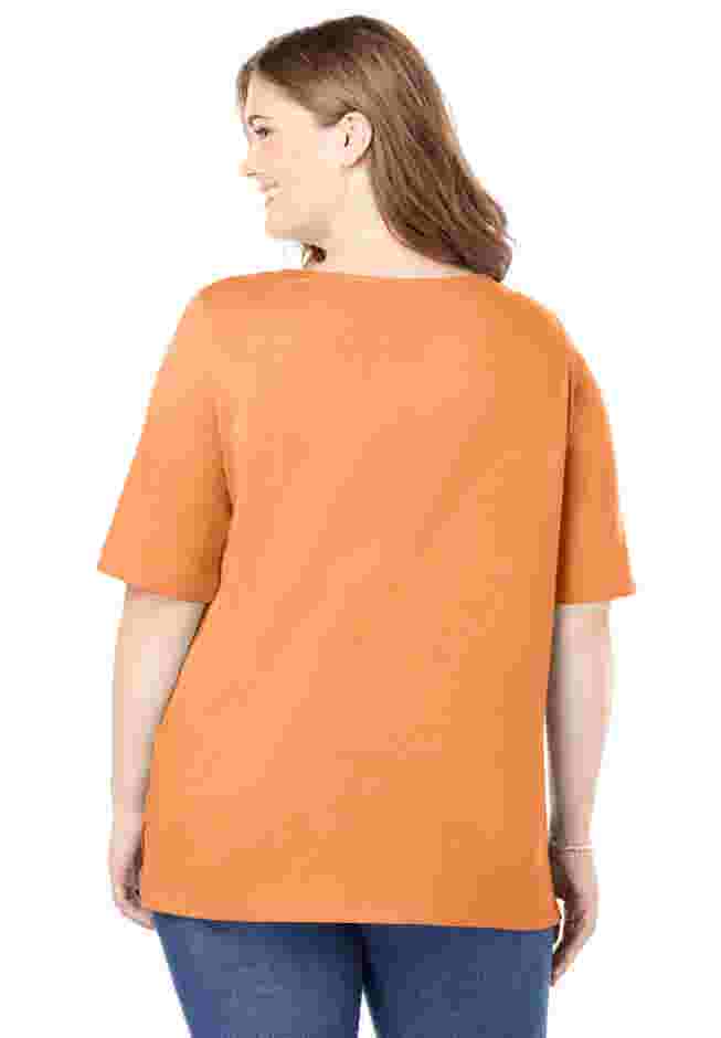 Perfect Elbow-Sleeve Square-Neck Tee image number 1
