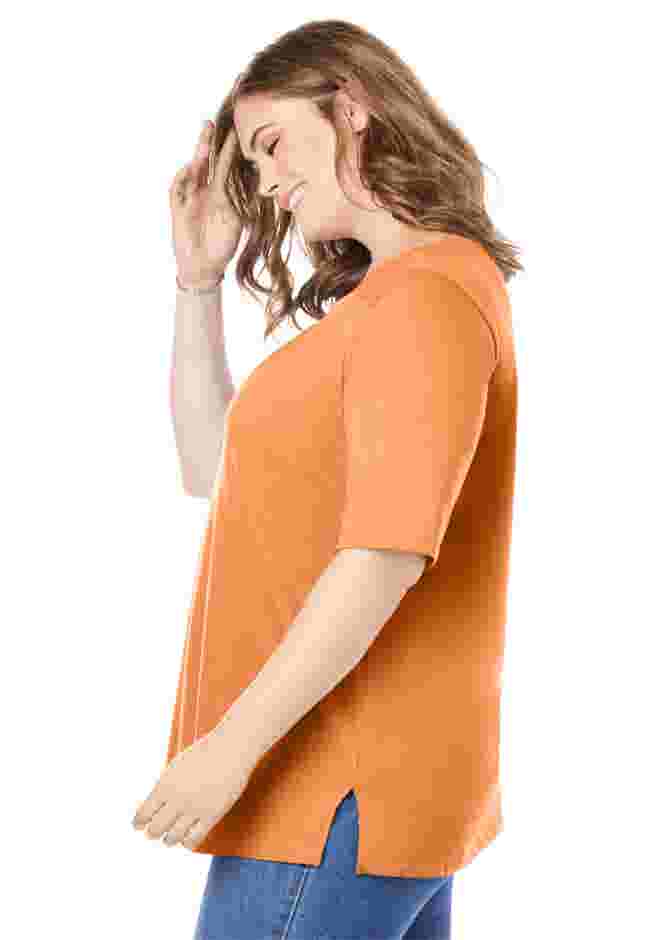 Perfect Elbow-Sleeve Square-Neck Tee image number 2