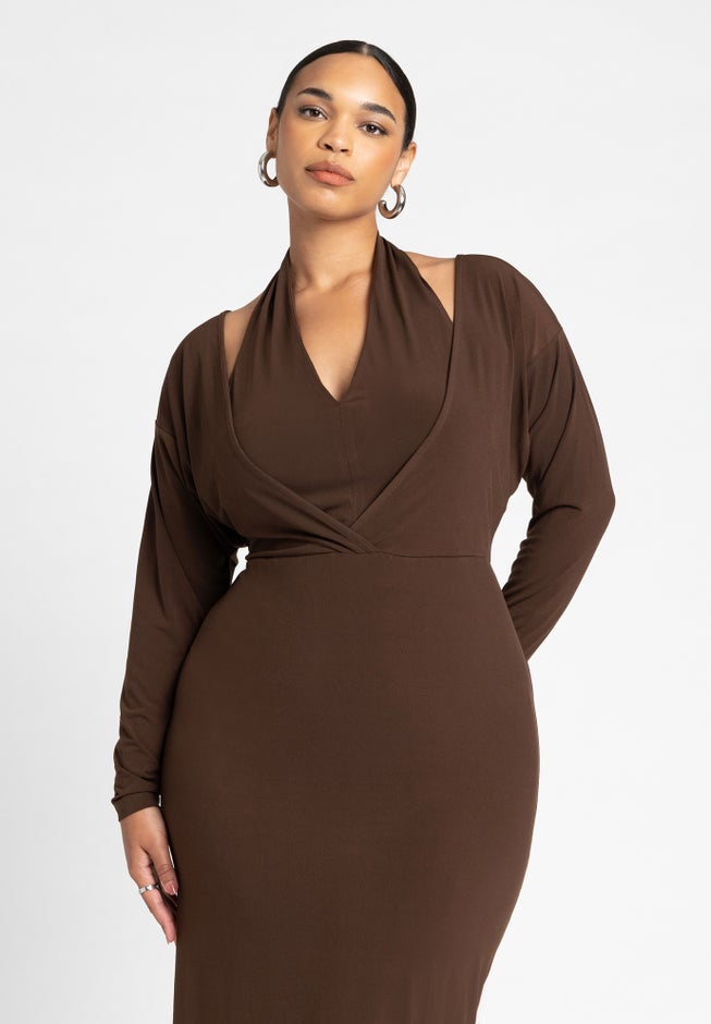 Maxi Dress With Halter Layer image number 3